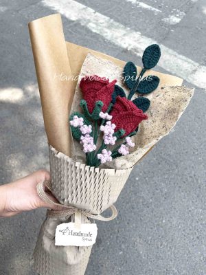 Handmade-Spinus Crochet Knit Bouquet