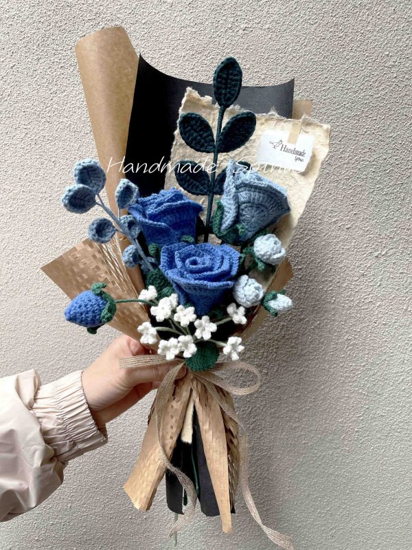 Handmade-Spinus Crochet Knit Bouquet