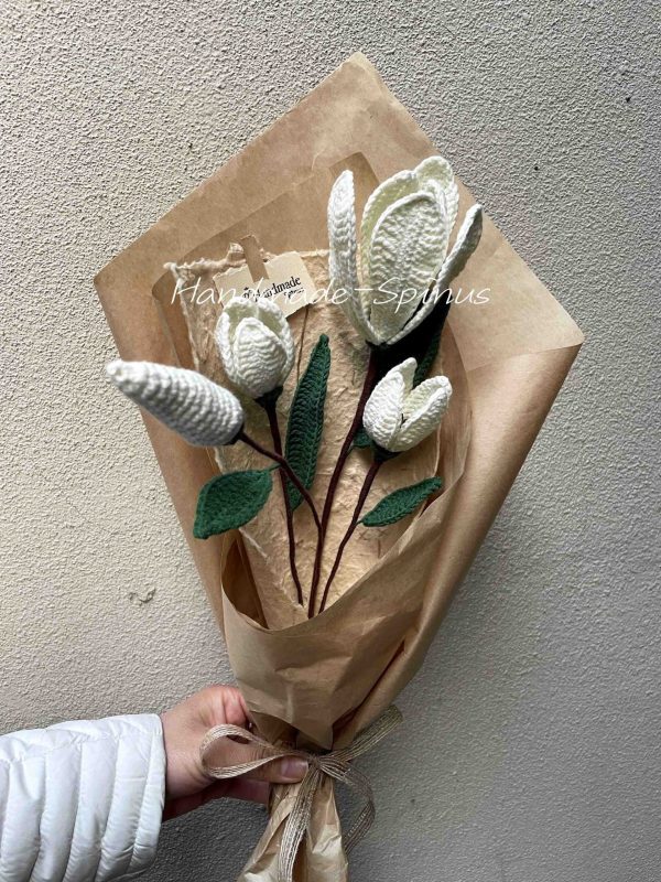 Handmade-Spinus Crochet Knit Bouquet