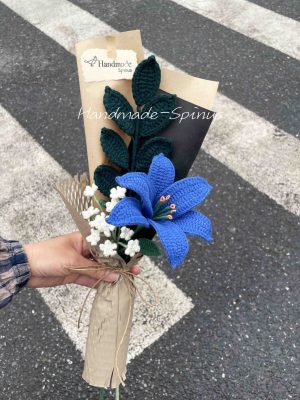 Handmade-Spinus Crochet Knit Bouquet