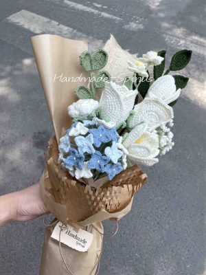 Handmade-Spinus Crochet Knit Bouquet