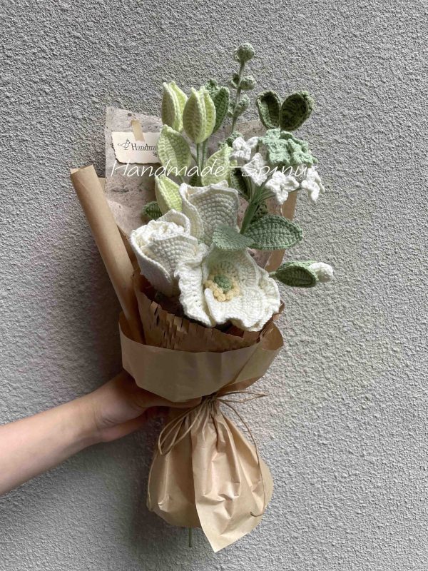 Handmade-Spinus Crochet Knit Bouquet