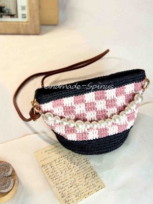 Handmade-Spinus Knit Crochet Bag