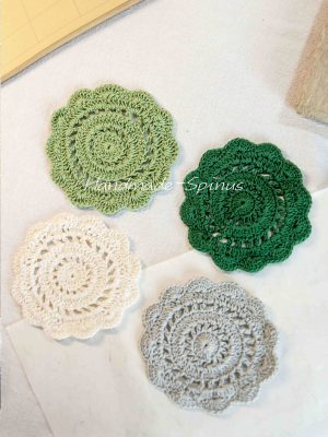 Handmade-Spinus Crochet Knit Coasters