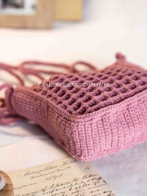 Handmade-Spinus Crochet Knit Bag