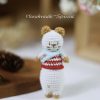 Handmade-Spinus Crochet Knit Cat Strip Pendant