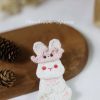 Handmade-Spinus Crochet Knit Rabbit Brooch