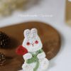 Handmade-Spinus Crochet Knit Rabbit Brooch