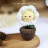 Handmade-Spinus Crochet Knit Sunflower Potted Plant