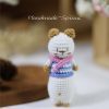 Handmade-Spinus Crochet Knit Cat Strip Pendant