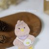 Handmade-Spinus Crochet Knit Chicken Brooch