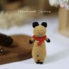 Handmade-Spinus Crochet Knit Cat Strip Pendant