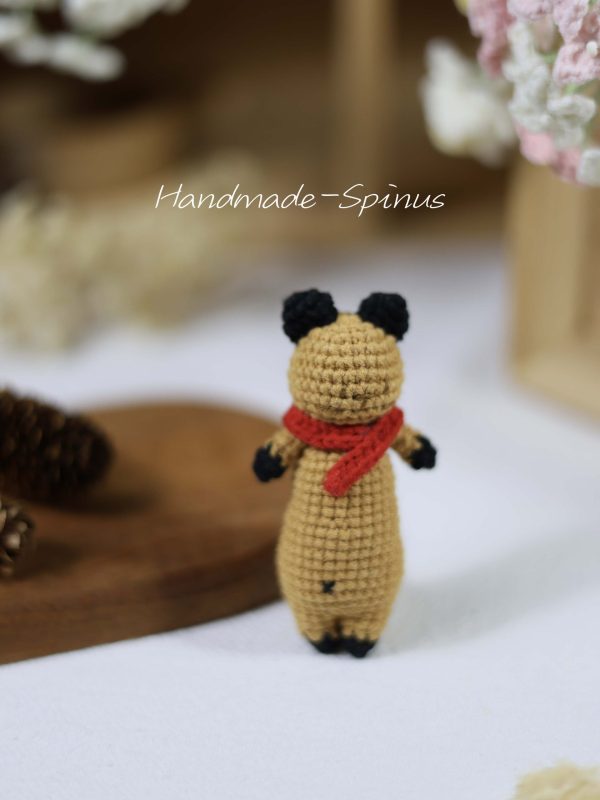 Handmade-Spinus Crochet Knit Cat Strip Pendant