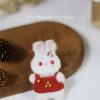 Handmade-Spinus Crochet Knit Rabbit Brooch