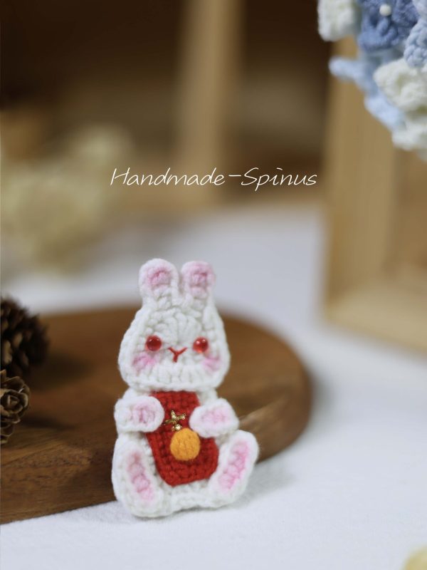 Handmade-Spinus Crochet Knit Hair Clip