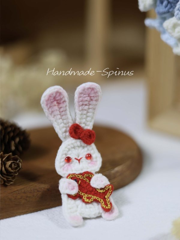 Handmade-Spinus Crochet Knit Hair Clip