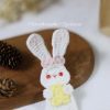 Handmade-Spinus Crochet Knit Rabbit Brooch