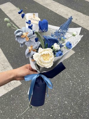 Handmade-Spinus Crochet Knit Bouquet