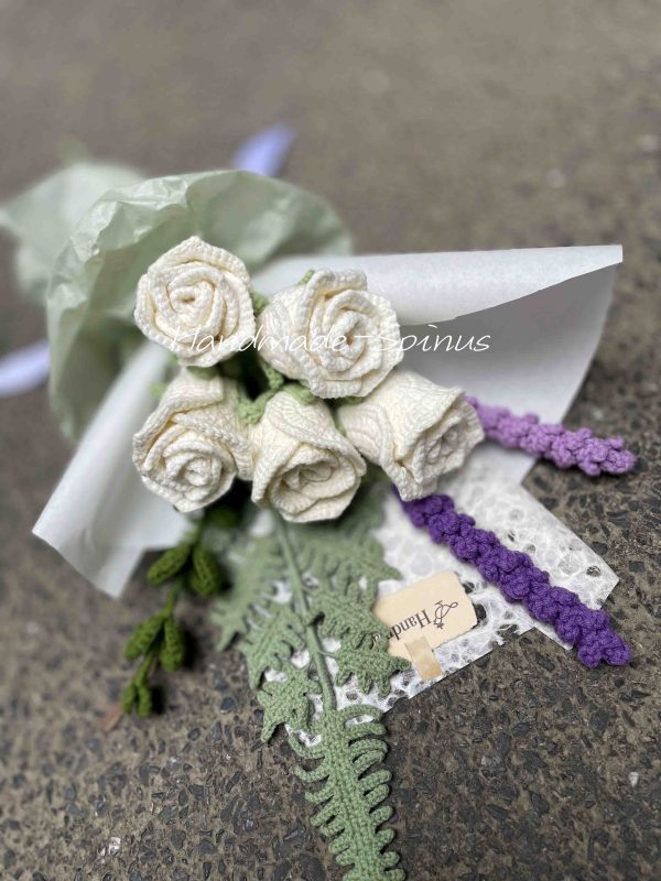 Handmade-Spinus Crochet Knit Bouquet
