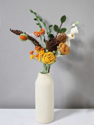 Handmade-Spinus Crochet Knit Bouquet