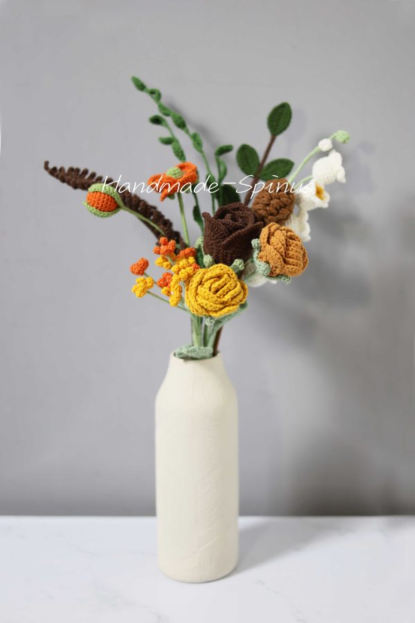 Handmade-Spinus Crochet Knit Bouquet