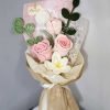 Pink Velvet Cloud Crochet Knit Bouquet