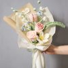 Handmade-Spinus Crochet Knit Bouquet
