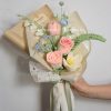 Handmade-Spinus Crochet Knit Bouquet