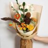 Brown Orange Autumn Charm Crochet Knit Bouquet