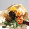 Brown Orange Autumn Charm Crochet Knit Bouquet