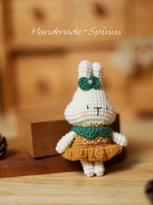 Handmade-Spinus Crochet Knit Rabbit doll