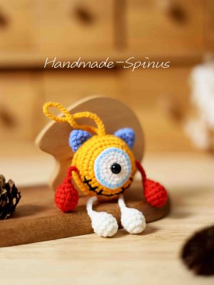 Handmade-Spinus Crochet Knit Slingback Monster
