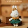Handmade-Spinus Crochet Knit Rabbit doll