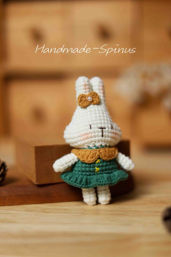 Handmade-Spinus Crochet Knit Rabbit doll