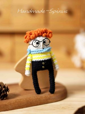 Handmade-Spinus Crochet Knit Fried Man Doll