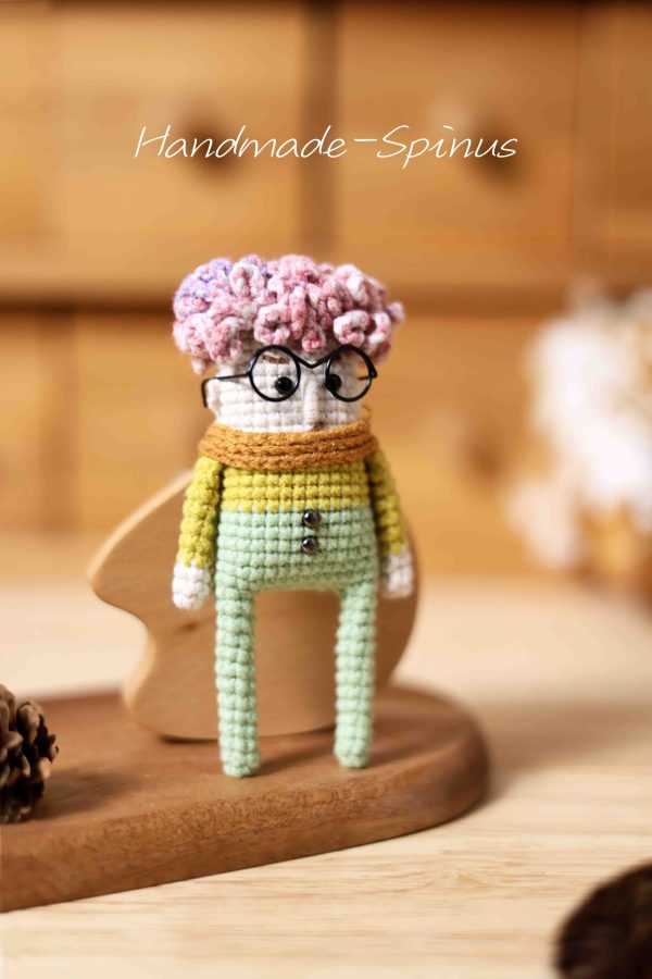 Handmade-Spinus Crochet Knit Fried Man Doll