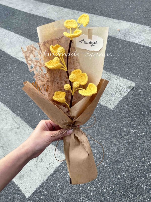 Handmade-Spinus Crochet Knit Bouquet