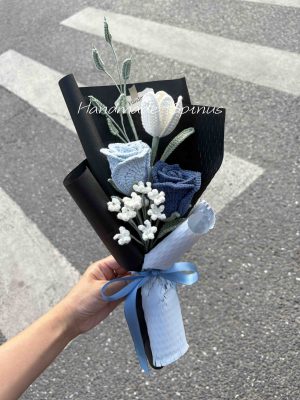 Handmade-Spinus Crochet Knit Bouquet