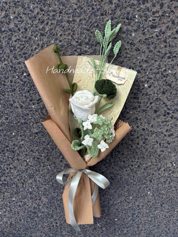 Handmade-Spinus Crochet Knit Bouquet